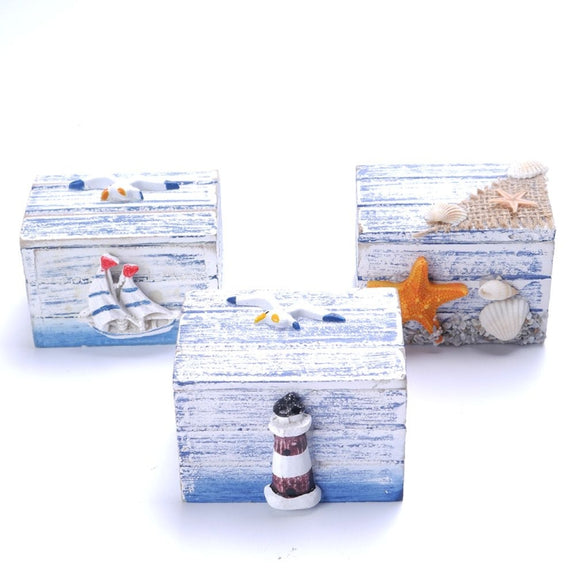Wooden Pirate Jewellery Storage Box Case Holder Vintage Desk Storage Box(Smooth Sailing)