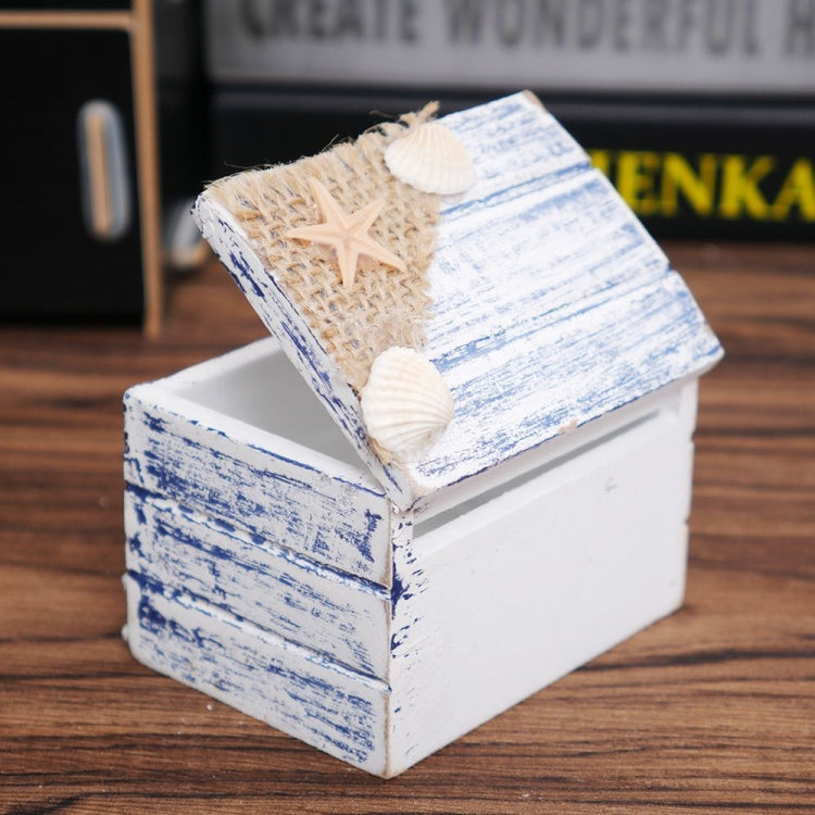 Wooden Pirate Jewellery Storage Box Case Holder Vintage Desk Storage Box(Lighthouse)
