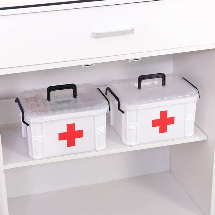 Family Multi-layer Emergency Medicine Storage Box Household Plastic Box, Size: XL (White)