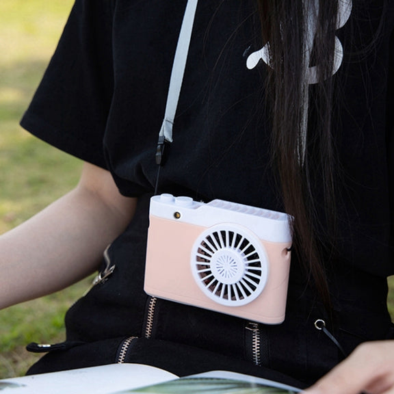 Portable Mini Usb Charging Camera Fan Hanging Neck Small Fan(Pink)