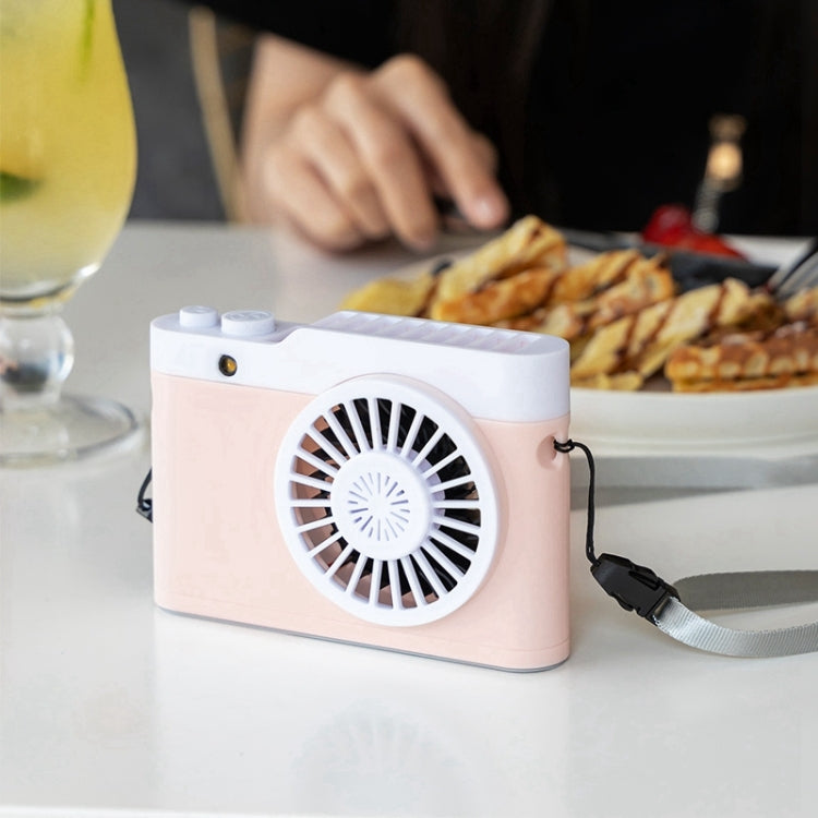 Portable Mini Usb Charging Camera Fan Hanging Neck Small Fan(Pink)