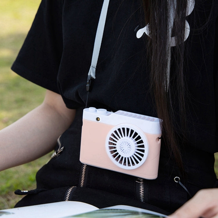 Portable Mini Usb Charging Camera Fan Hanging Neck Small Fan(Blue)