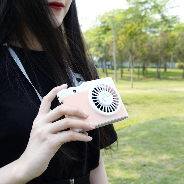 Portable Mini Usb Charging Camera Fan Hanging Neck Small Fan(Blue)
