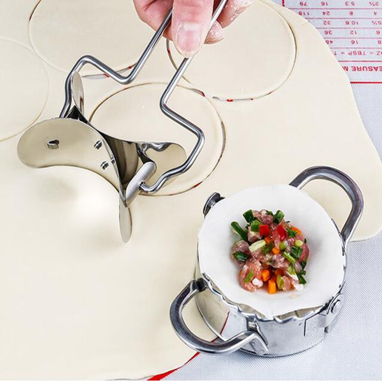 Stainless Steel Dumpling Maker Dough Cutter Dumpling Mould Kitchen Accessories Pastry Tools, Specification:Small 7.7cm with White Box