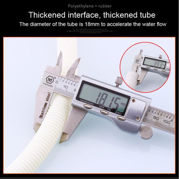 18mm Diameter Plastic Drain Pipe Water Outlet Extension Hose with Clamp for Semi-automatic Washing Machine / Air Conditioner, Size:2m  Length