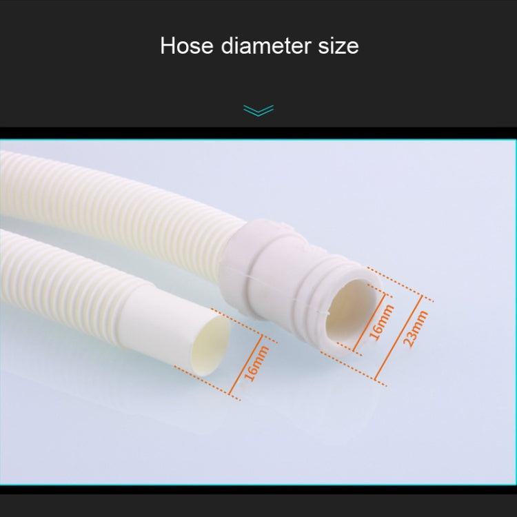 18mm Diameter Plastic Drain Pipe Water Outlet Extension Hose with Clamp for Semi-automatic Washing Machine / Air Conditioner, Size:2m  Length