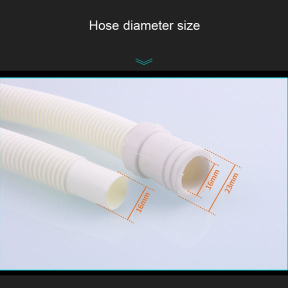 18mm Diameter Plastic Drain Pipe Water Outlet Extension Hose with Clamp for Semi-automatic Washing Machine / Air Conditioner, Size:2m  Length