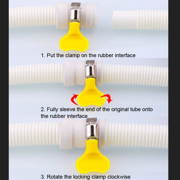 18mm Diameter Plastic Drain Pipe Water Outlet Extension Hose with Clamp for Semi-automatic Washing Machine / Air Conditioner, Size:2m  Length