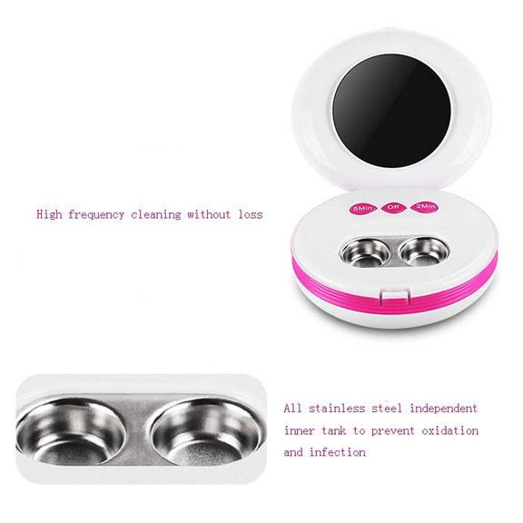 Jie Kang Contact Lens Cleaner and Contact Lens Automatic Cleaning Machine Box(Rose Red White)