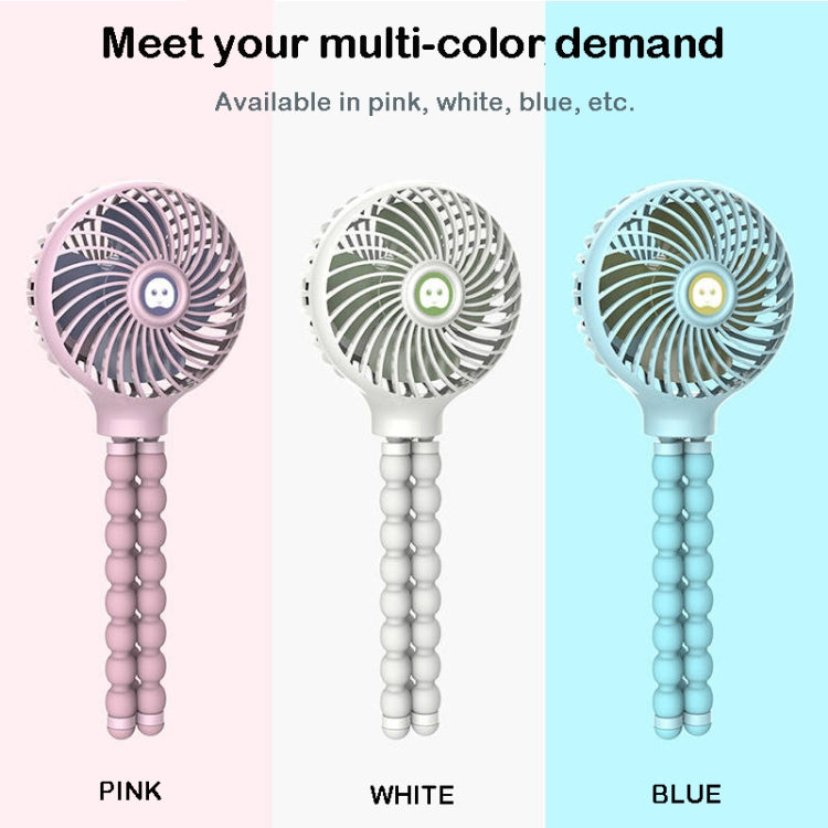 Octopus Deformed Cartoon Folding USB Rechargeable Mini Handheld Fan(Pink)