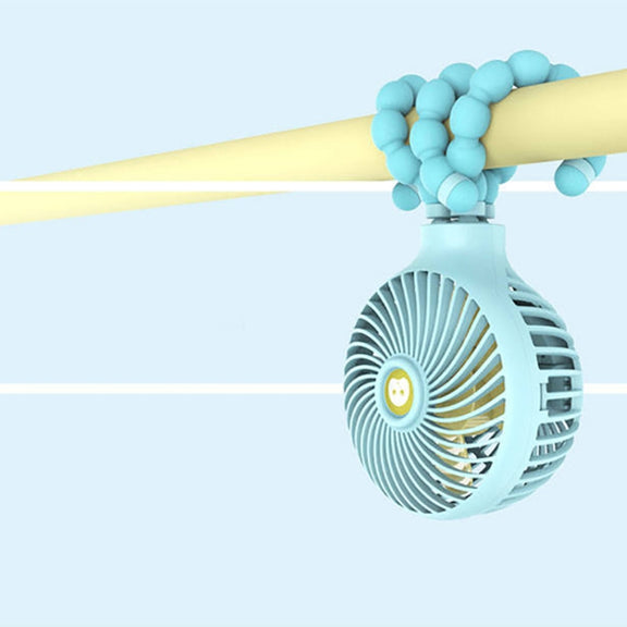 Octopus Deformed Cartoon Folding USB Rechargeable Mini Handheld Fan(Blue)