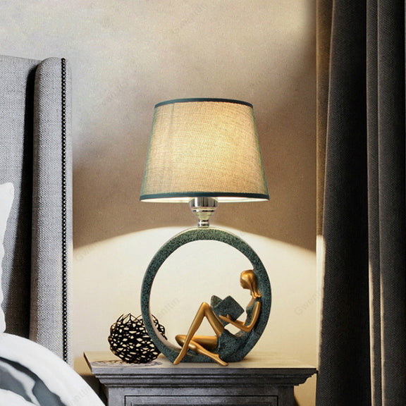 Modern Bedside Reading Statue Base Lamp Home Decoration, Light color:Button Switch 3W Yellow Light Bulb