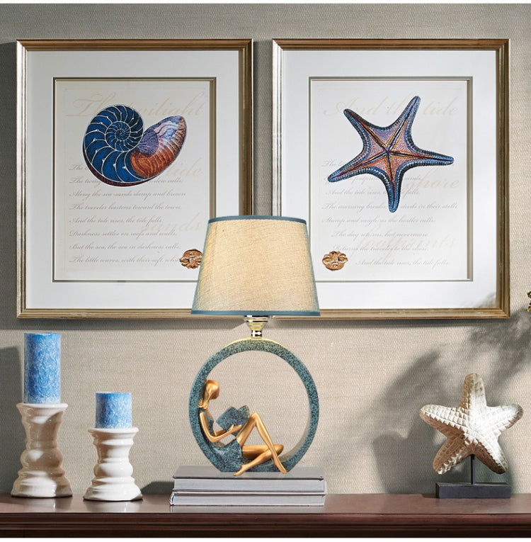 Modern Bedside Reading Statue Base Lamp Home Decoration, Light color:Dimming Switch 3W Yellow Light Bulb