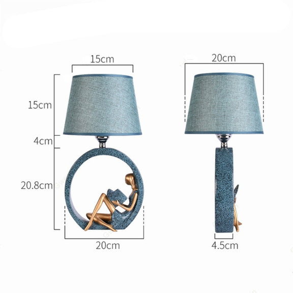 Modern Bedside Reading Statue Base Lamp Home Decoration, Light color:Dimming Switch 3W Yellow Light Bulb