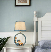 Modern Bedside Reading Statue Base Lamp Home Decoration, Light color:Remote Control Switch Dimming Bulb