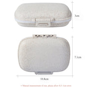 3 PCS 8-Grid Double-layer Portable Mini Straw Pill Storage Box(Wheat Blue)