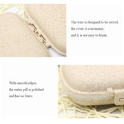 3 PCS 8-Grid Double-layer Portable Mini Straw Pill Storage Box(Wheat Beige)