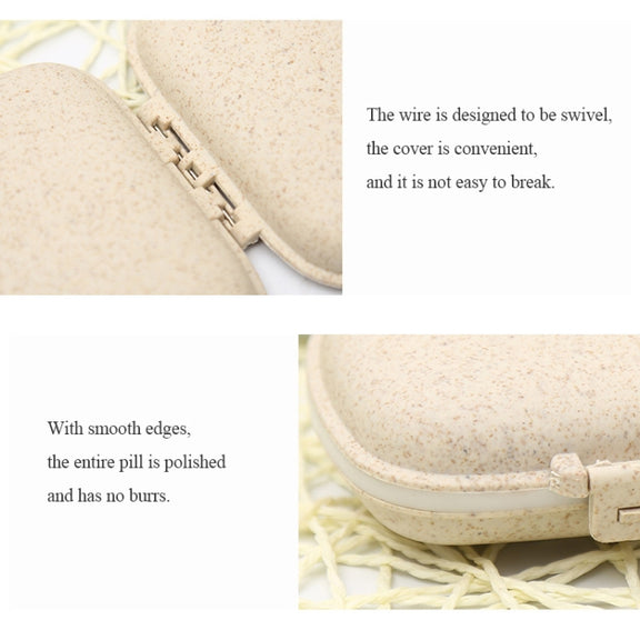 3 PCS 8-Grid Double-layer Portable Mini Straw Pill Storage Box(Wheat Beige)