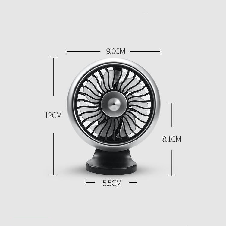 Automobile Multi-function Electric Fan Car Air Outlet USB Interface Mini Fan(Silver)