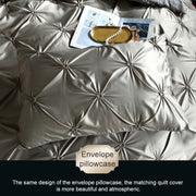 Washed Silk Flower Quilt Cover Bed Linings, Size:2.3x2.6m Three Piece Set(Silver Grey)