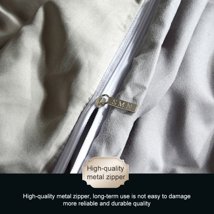 Washed Silk Flower Quilt Cover Bed Linings, Size:2.3x2.6m Three Piece Set(Silver Grey)