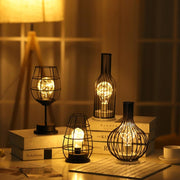 Retro Classic Iron Art LED Table Lamp Reading Lamp Night Light Bedroom Lamp Desk Lighting Home Decoration, Lampshade Style:Separate Jug