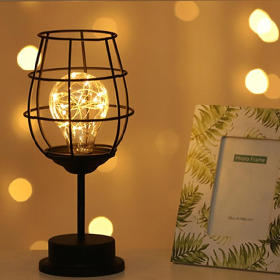 Retro Classic Iron Art LED Table Lamp Reading Lamp Night Light Bedroom Lamp Desk Lighting Home Decoration, Lampshade Style:Separate Jug