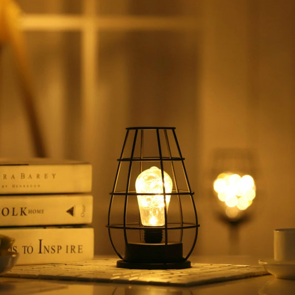 Retro Classic Iron Art LED Table Lamp Reading Lamp Night Light Bedroom Lamp Desk Lighting Home Decoration, Lampshade Style:Separate Jug