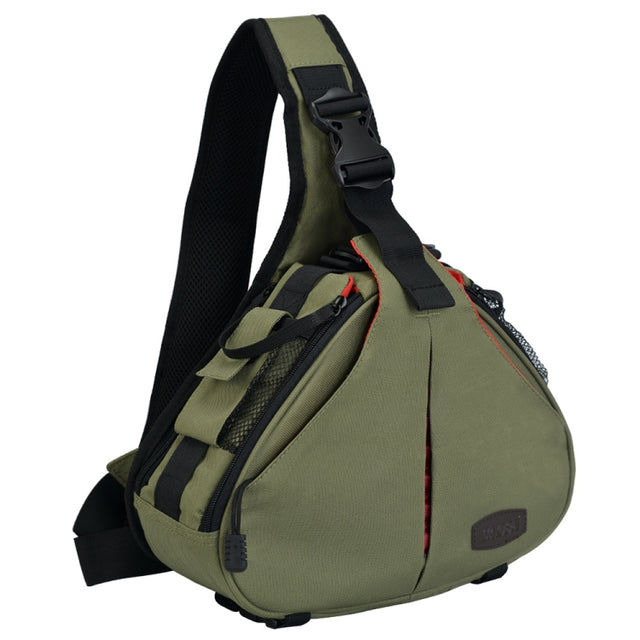 CADeN K1 DSLR Camera Shoulder Water-resistant Bag with Rain Cover(Army Green)