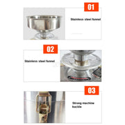 100/1100W Household Stainless Steel Refiner Large Capacity  Slurry Separation Fresh Grinding Soymilk Tofu Machine, CN Plug(Silver)