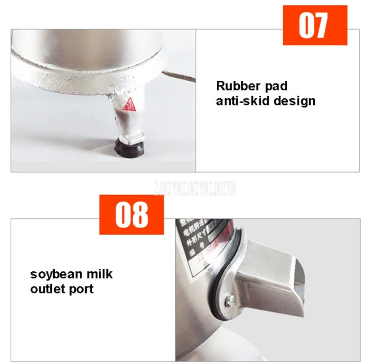 100/1100W Household Stainless Steel Refiner Large Capacity  Slurry Separation Fresh Grinding Soymilk Tofu Machine, CN Plug(Silver)