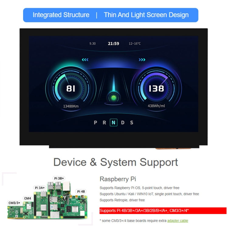 Waveshare 5 Inch DSI Display, 800 �� 480 Pixel, IPS Display Panel, Style:Touch Display