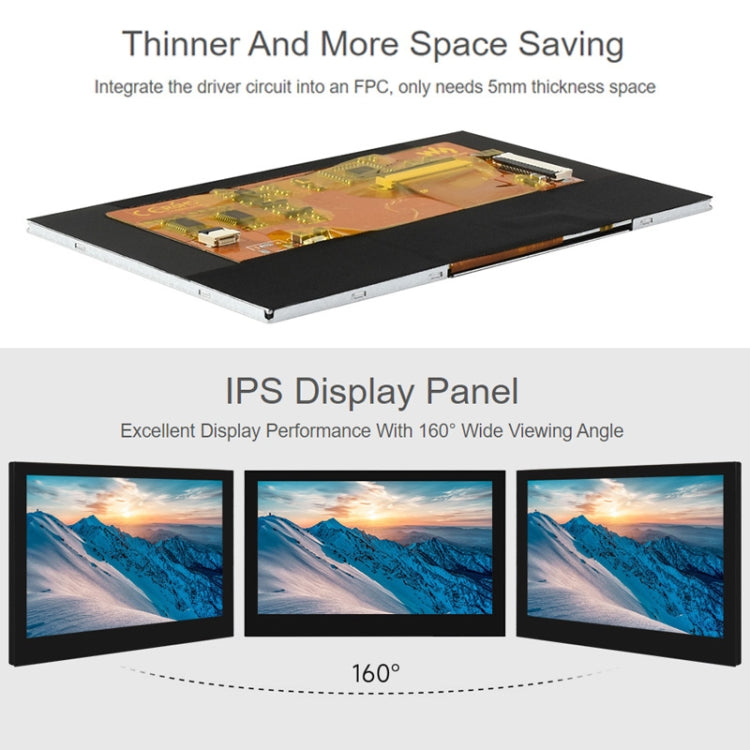 Waveshare 5 Inch DSI Display, 800 �� 480 Pixel, IPS Display Panel, Style:Touch Display