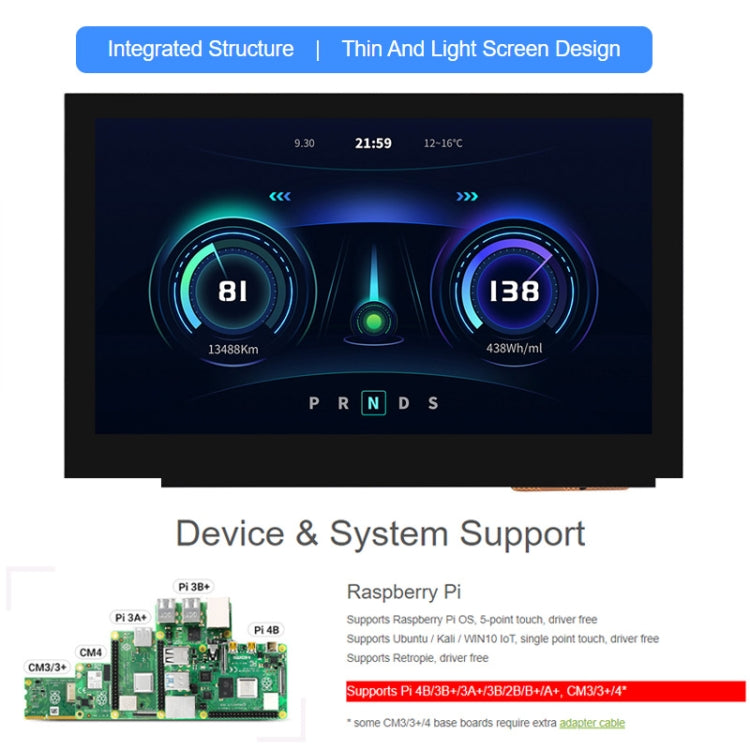 Waveshare 4.3 Inch DSI Display 800��480 Pixel IPS Display Panel, Style:Touch Display