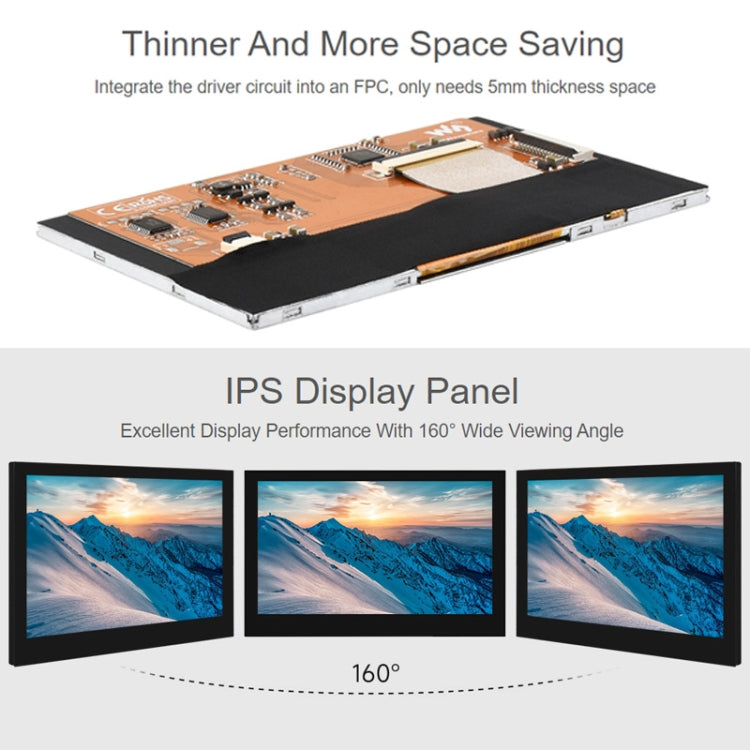Waveshare 4.3 Inch DSI Display 800��480 Pixel IPS Display Panel, Style:Touch Display