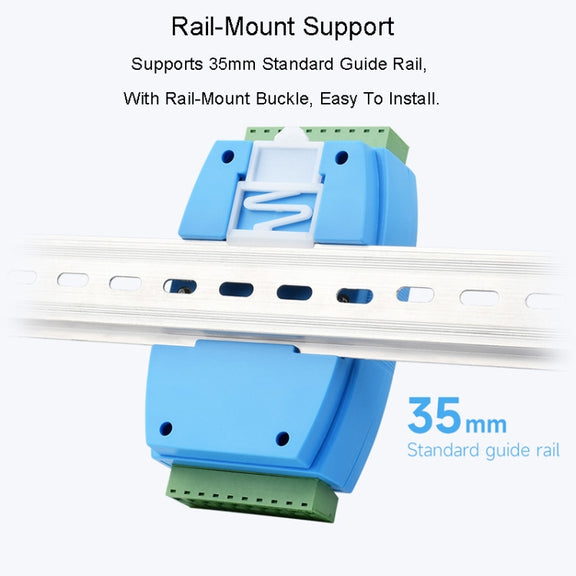 Waveshare RS485-HUB-8P Industrial-grade Isolated 8-ch RS485 Hub, Rail-mount Support, Wide Baud Rate Range