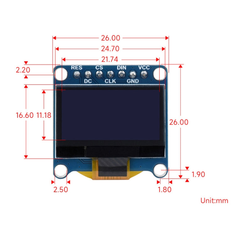 Waveshare 0.96 inch OLED Display Module, 128×64 Resolution, SPI / I2C Communication(D White)