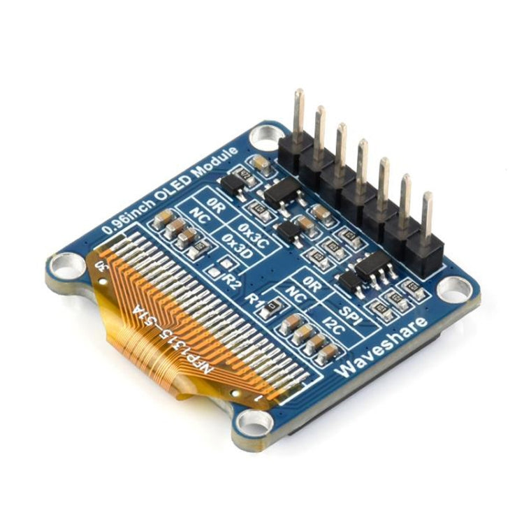 Waveshare 0.96 inch OLED Display Module, 128×64 Resolution, SPI / I2C Communication(D White)