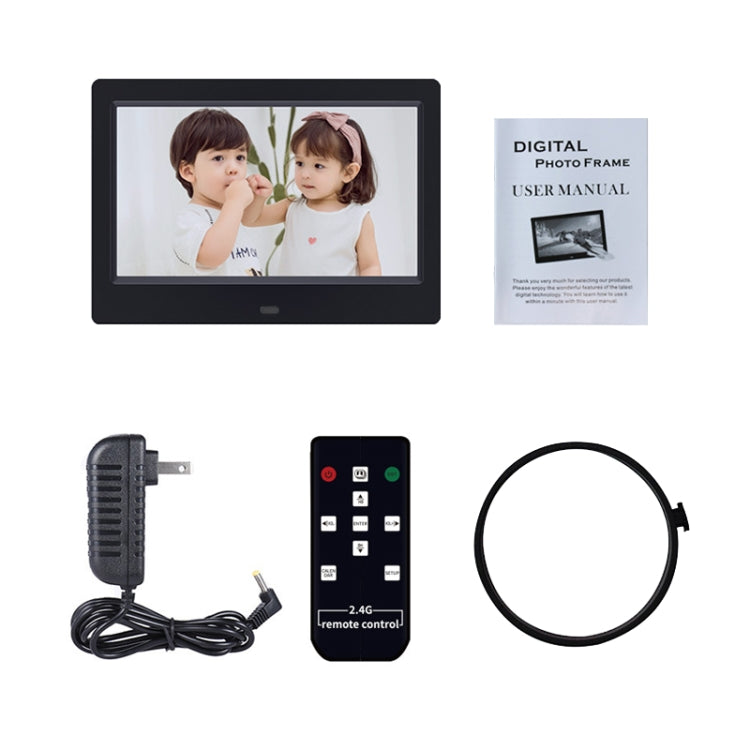 DPF-706-2.4G 7 inch Digital Photo Frame LED Wall Mounted Advertising Machine, Plug:UK Plug(White)