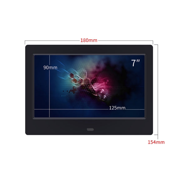 DPF-706-2.4G 7 inch Digital Photo Frame LED Wall Mounted Advertising Machine, Plug:UK Plug(Black)