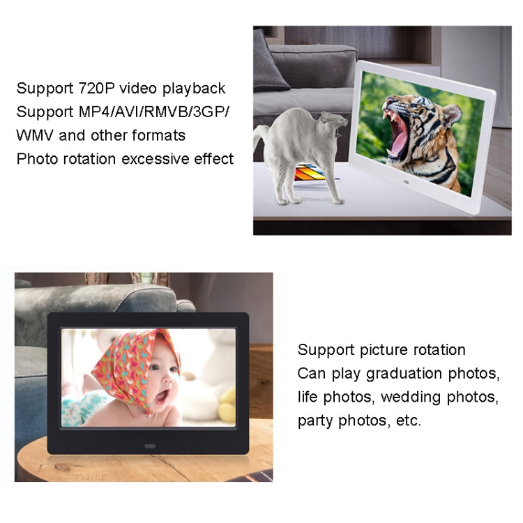 DPF-706-2.4G 7 inch Digital Photo Frame LED Wall Mounted Advertising Machine, Plug:UK Plug(White)