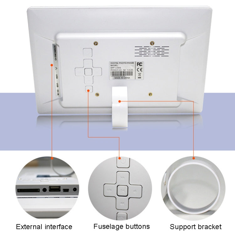 DPF-106 10.1 inch Digital Photo Frame LED Video Advertising Machine, Plug:US Plug(Black)