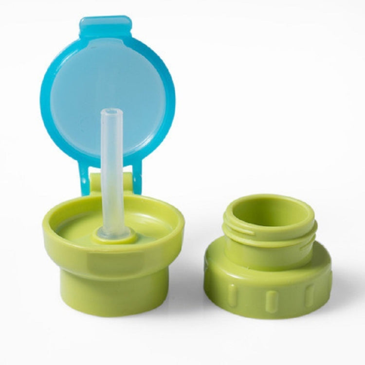 Children Portable Bottled Drinks Anti-overflow Anti-squash Replacement Straw Cap(Green)