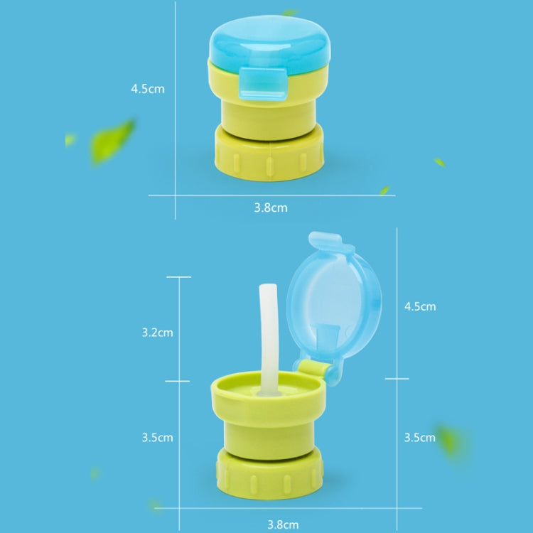 Children Portable Bottled Drinks Anti-overflow Anti-squash Replacement Straw Cap(Green)
