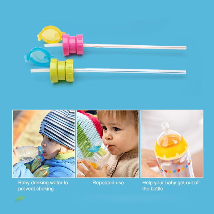 Children Portable Bottled Drinks Anti-overflow Anti-squash Replacement Straw Cap(Green)