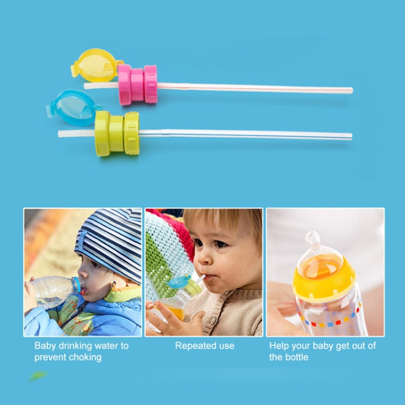Children Portable Bottled Drinks Anti-overflow Anti-squash Replacement Straw Cap(Green)