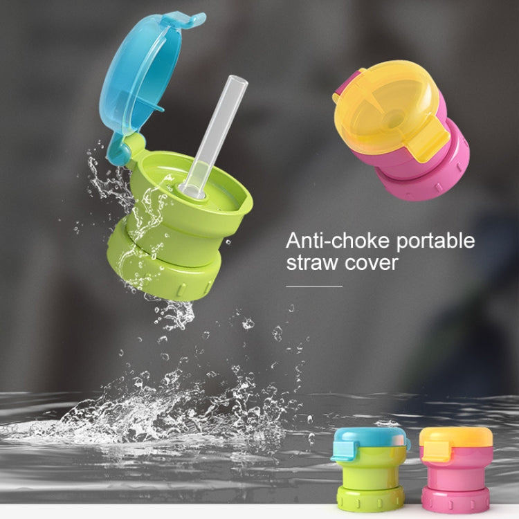 Children Portable Bottled Drinks Anti-overflow Anti-squash Replacement Straw Cap(Blue)