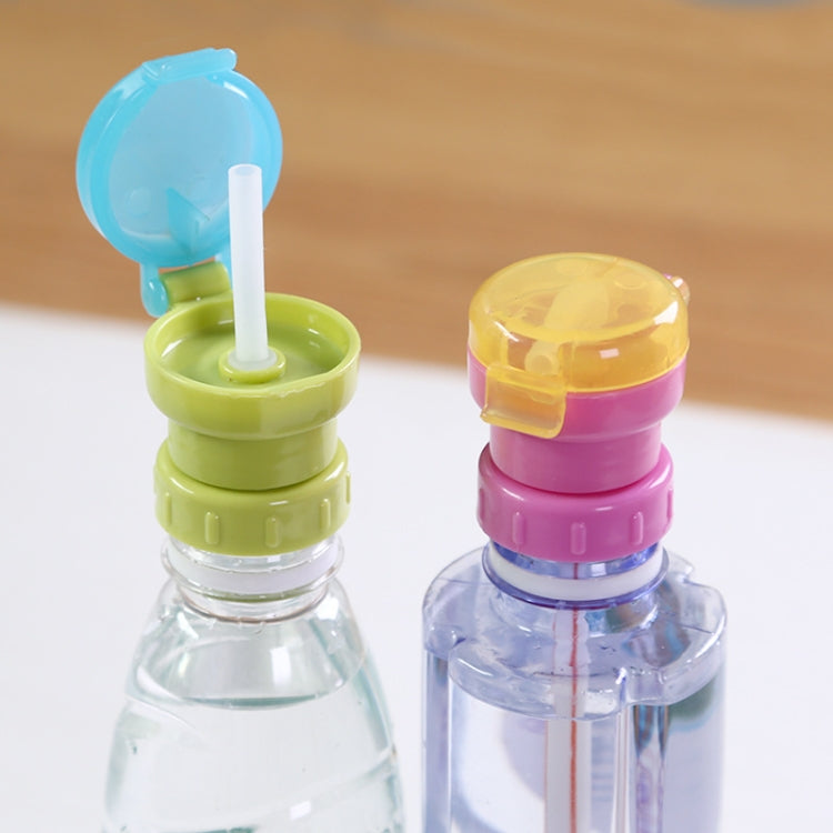 Children Portable Bottled Drinks Anti-overflow Anti-squash Replacement Straw Cap(Blue)