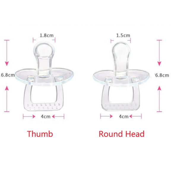 Baby Products Full Silicone Round Head Thumb Transparent Pacifier(Round Head)
