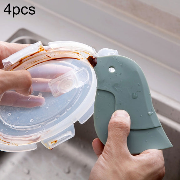 4 PCS Penguin Shape Soft Scraper Kitchen Baking Gadget(Dark Green)